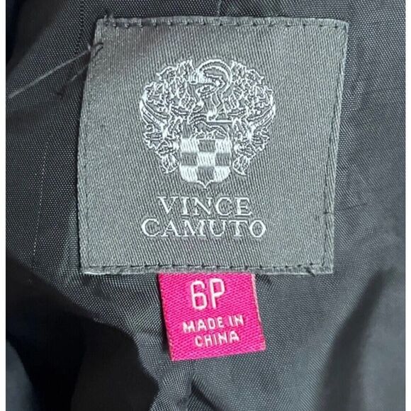 Vince Camuto Women’s Open Front Padded Shoulder Black Blazer Jacket Designer 6P - Picture 8 of 10